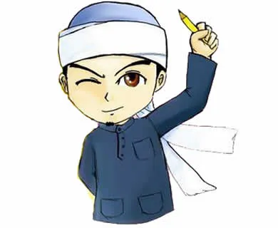 Kartun Anak Laki Bawa Pensil