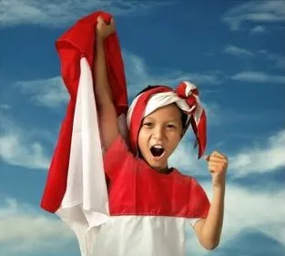 Boy With Indonesian Flag